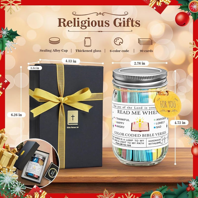 Miccillot Bible Verse Jar with 90 Scripture Cards & Alloy Lid - Read Me When for Daily Encouragement, Prayer and Reflection - Christian Catholic Gifts for Women, Men, Teens - Ideal Christmas, Birthday Gift - Image 5